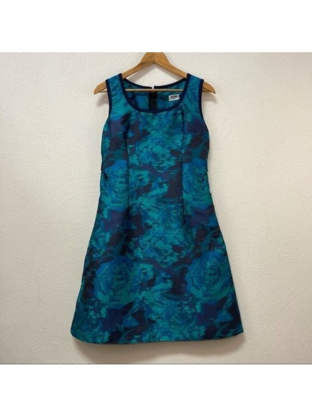 'Devil May Wear' Blue & Green Sleeveless Mini Dress Sz Large